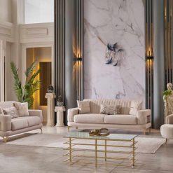 Aspenia Sofa Set (Beige)