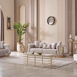 Milenyum Beige Sofa Set