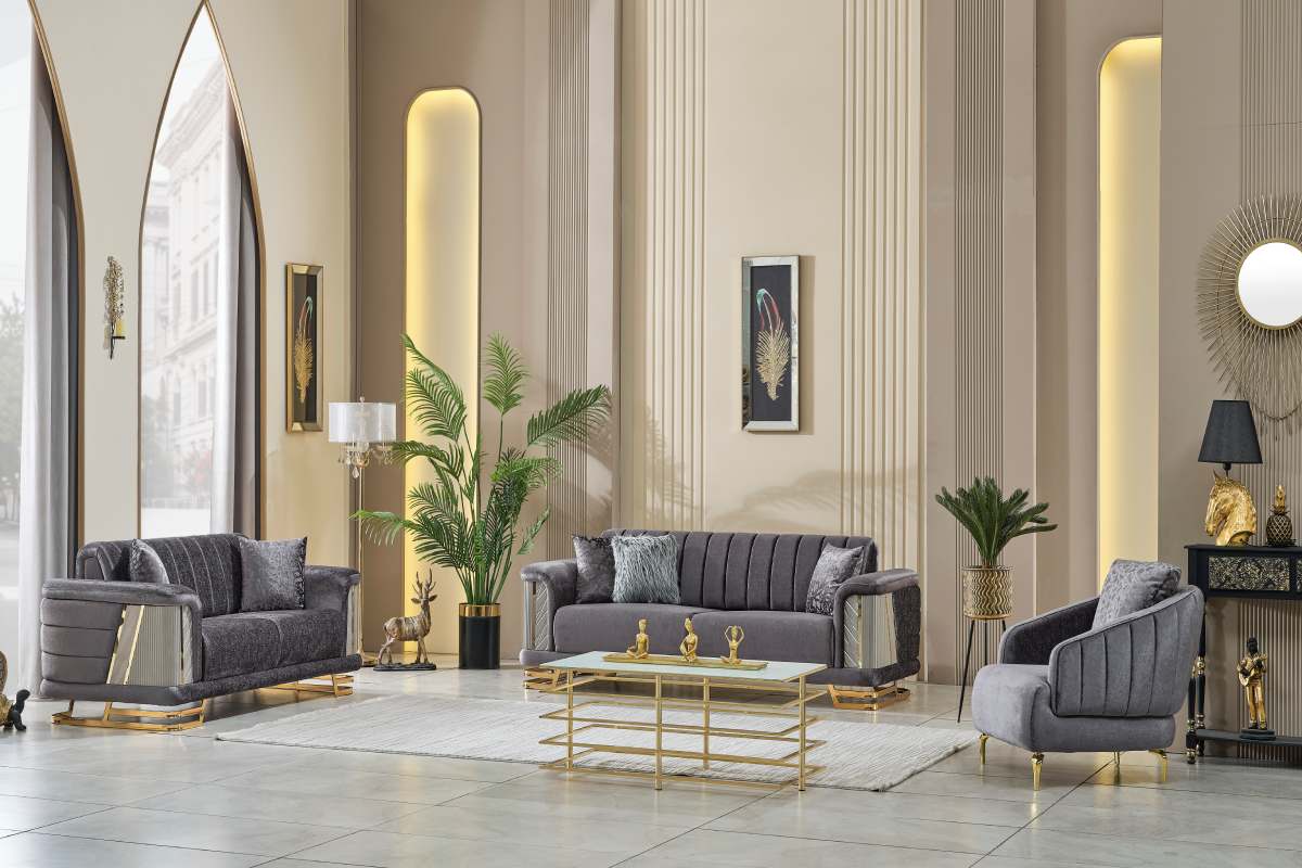 Neva Dark Gray Sofa Set