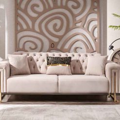 Dreams Beige & Gold Sofa Set