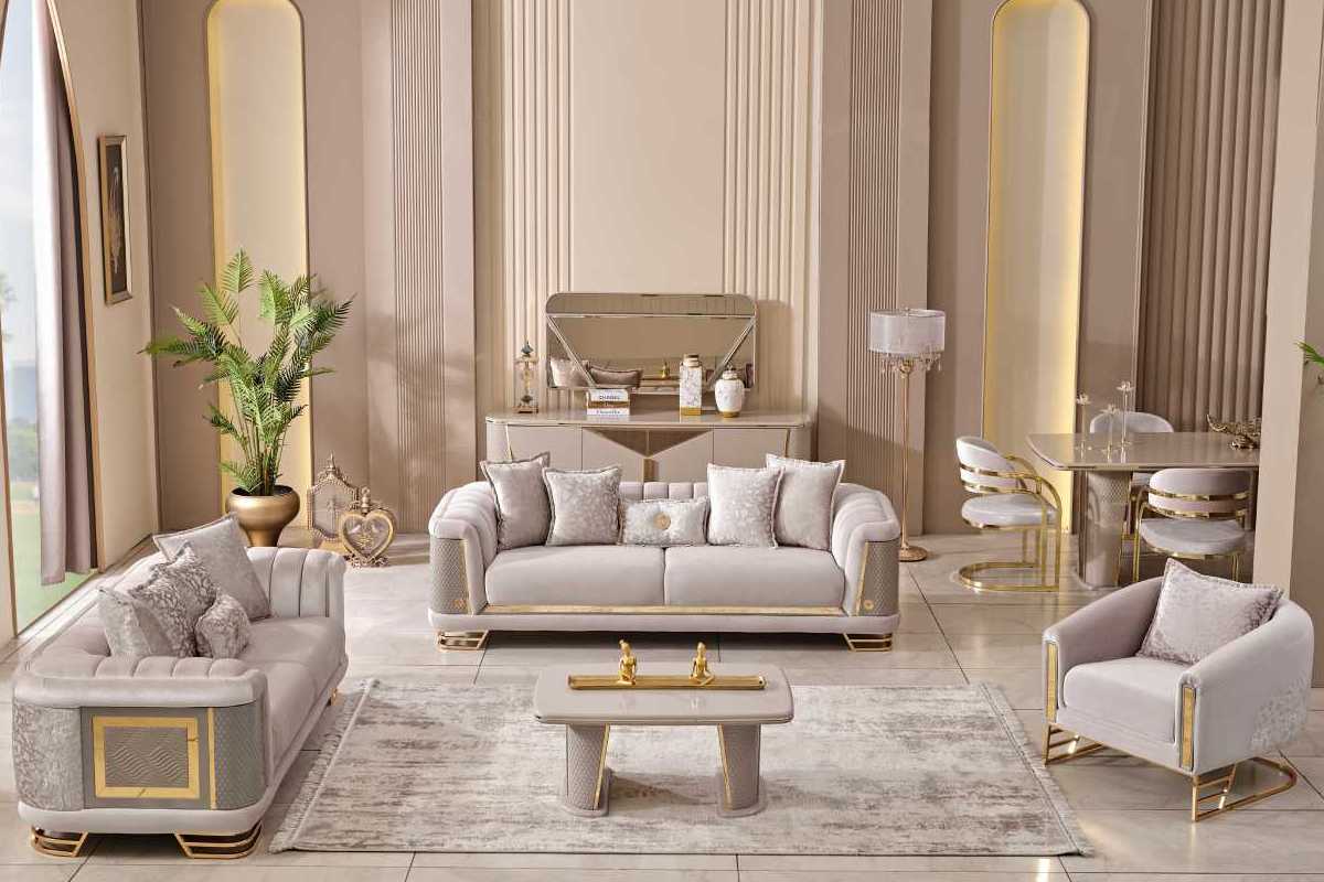 Romance Beige Sofa Set