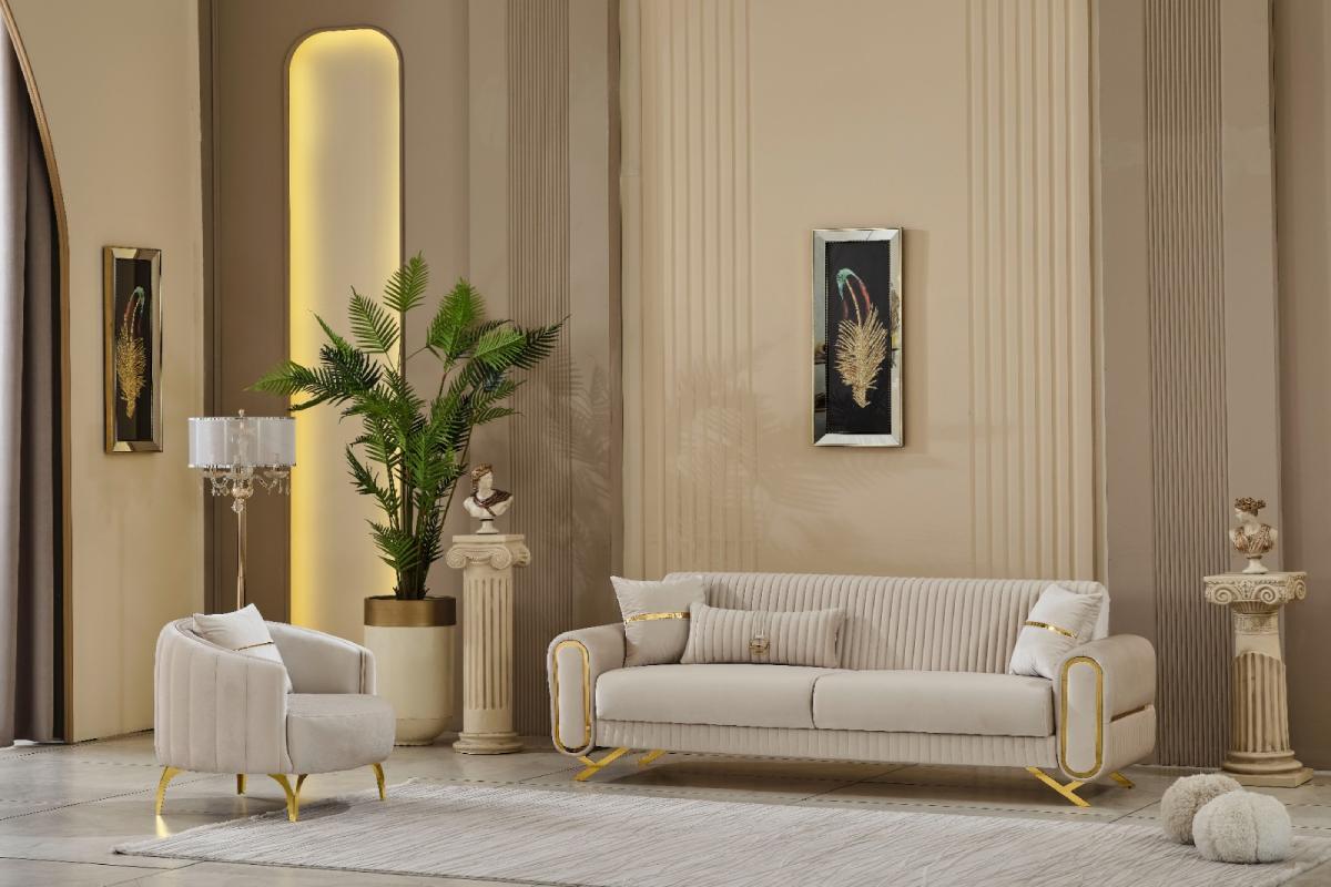 Royal Beige Sofa Set