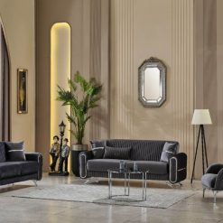 Royal Dark Gray Sofa Set