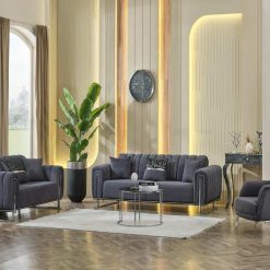 Stella Dark Gray Sofa Set
