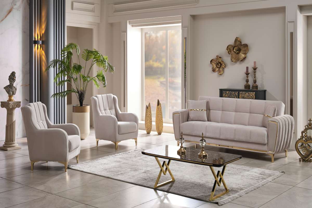Boston Beige Sofa Set