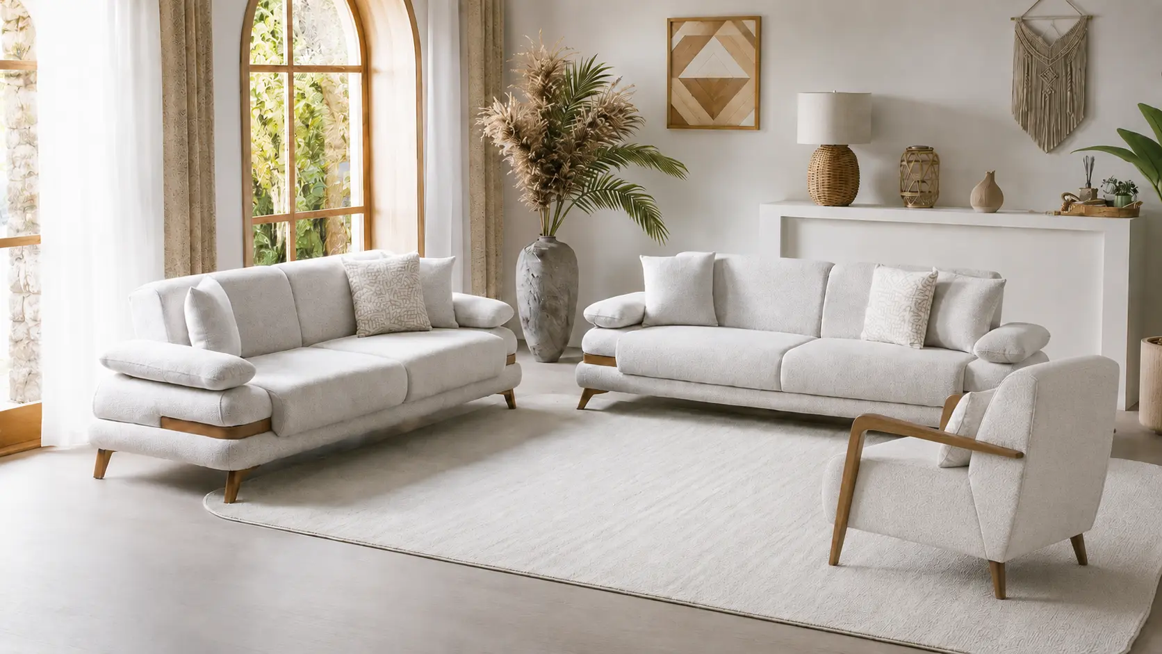 Loris Beige Sofa Set