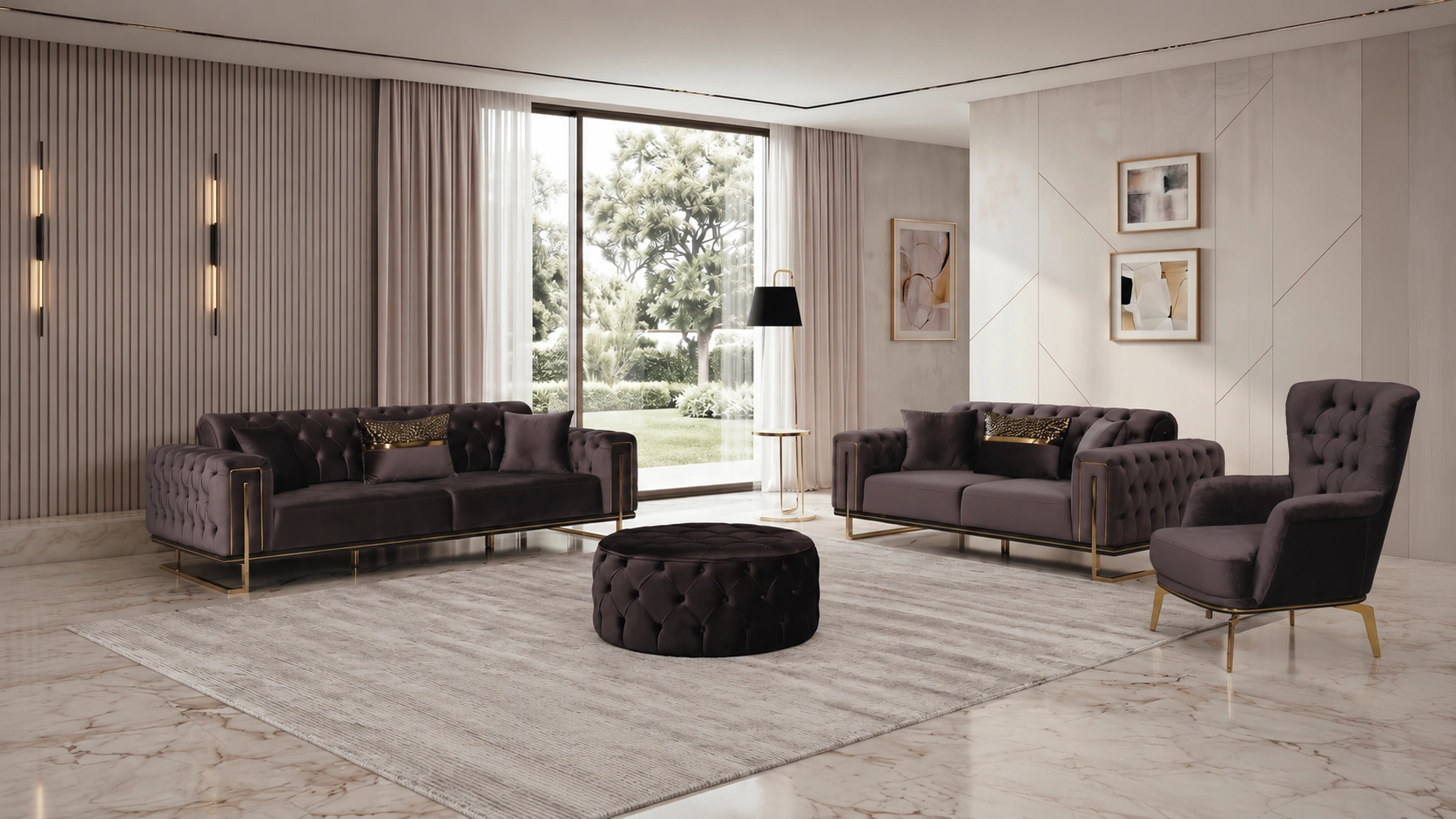 Dreams Dark Gray Sofa Set