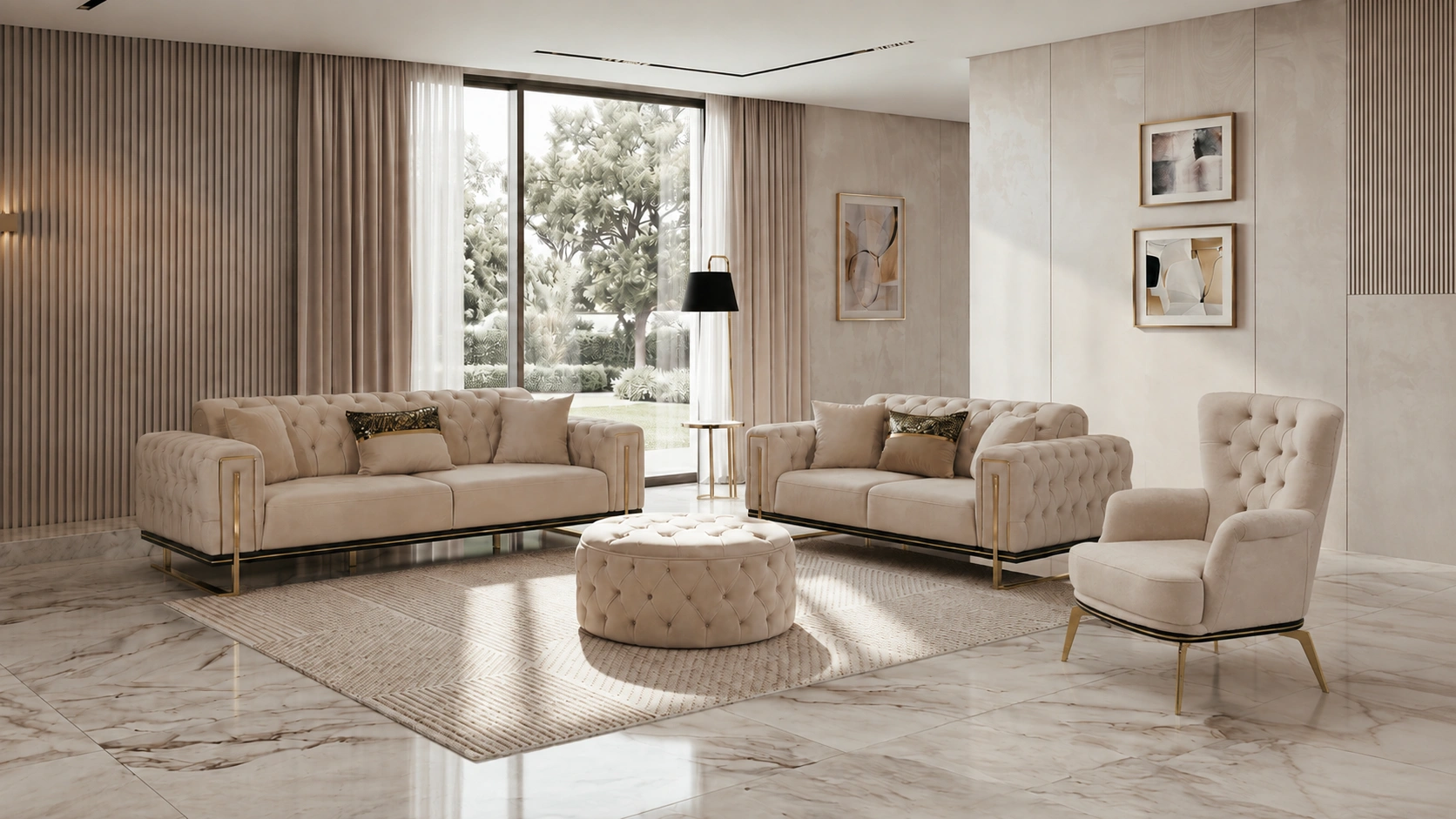 Dreams Beige Sofa Set