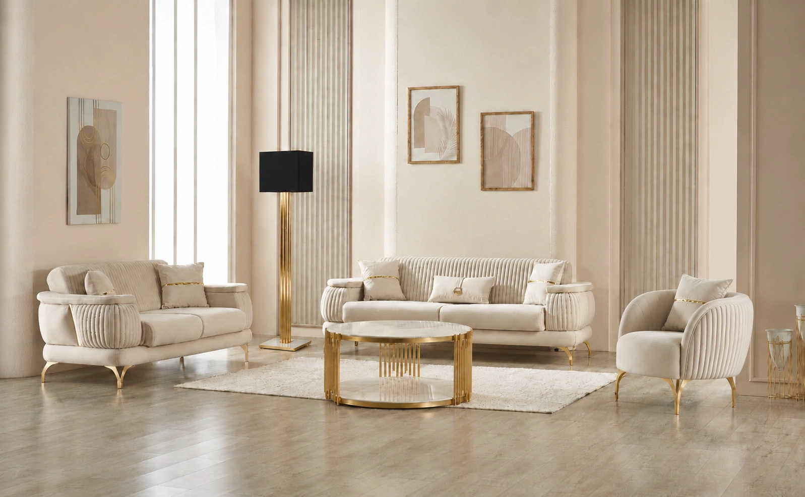 Resistal Beige Sofa Set