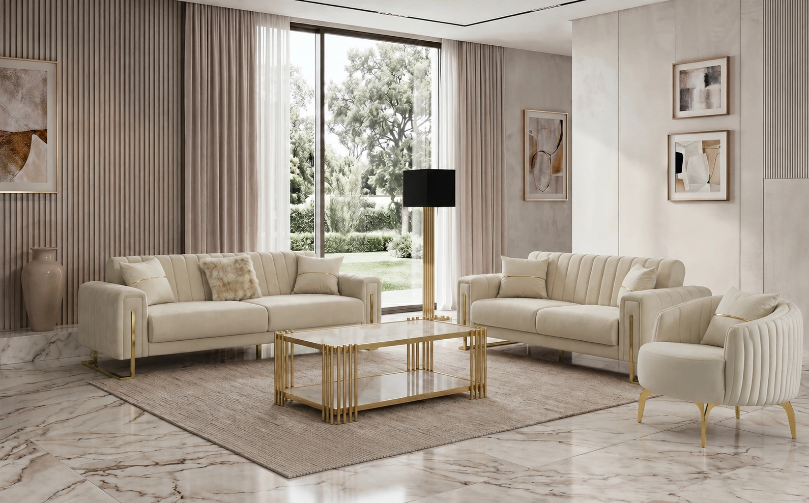 Othello Beige Sofa Set