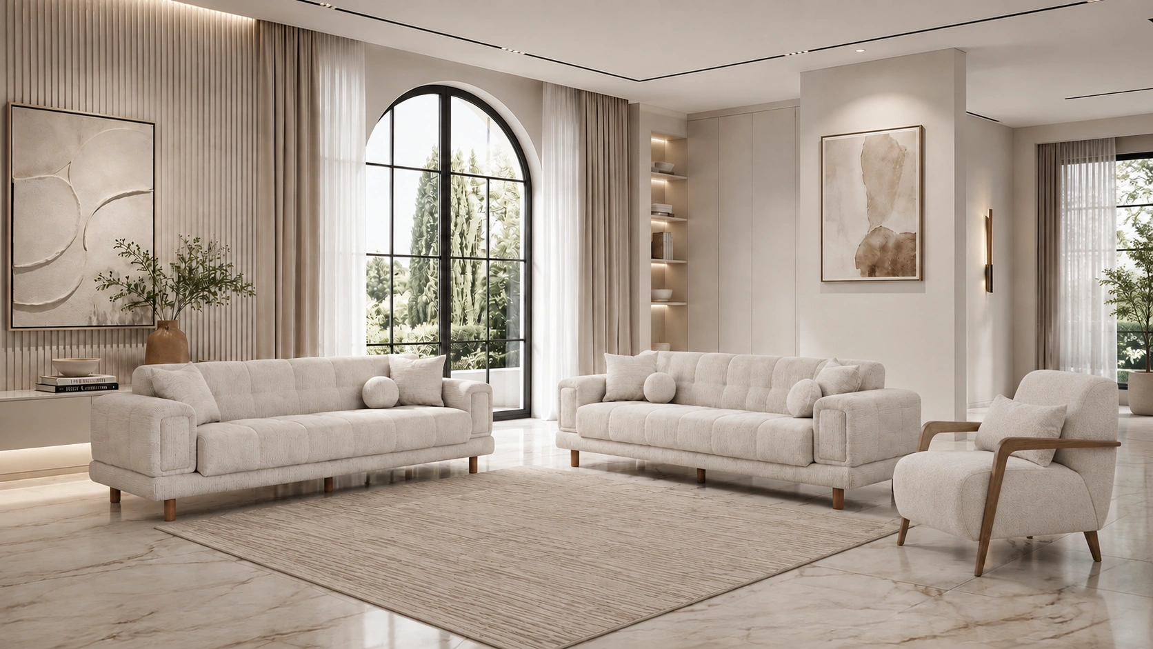 Canyon Beige Sofa Set