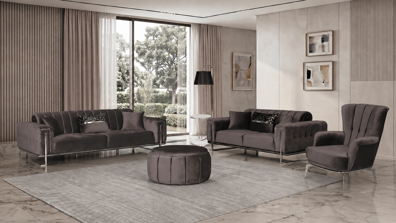 Stella Gray Sofa Set