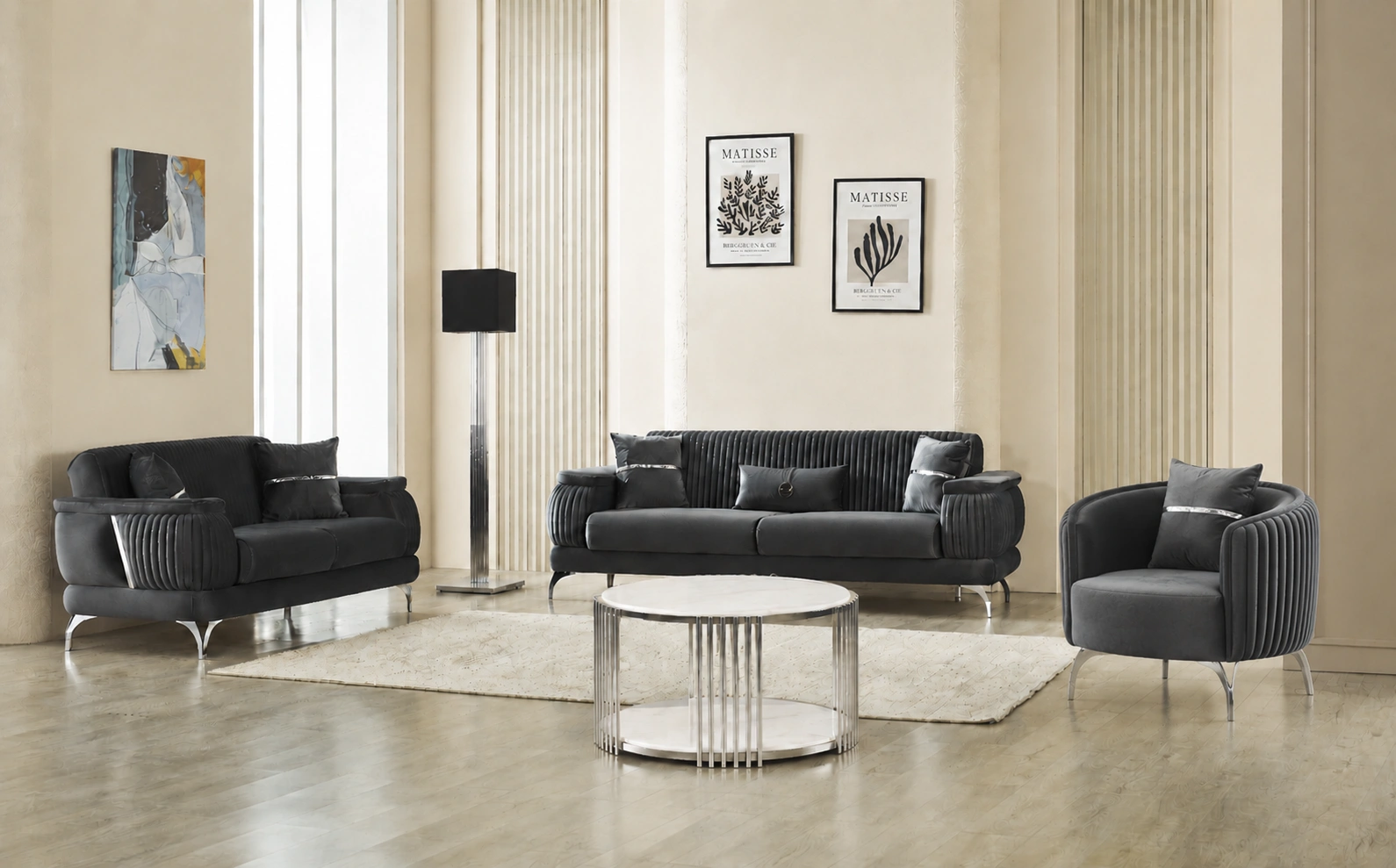 Resistal Gray Sofa Set