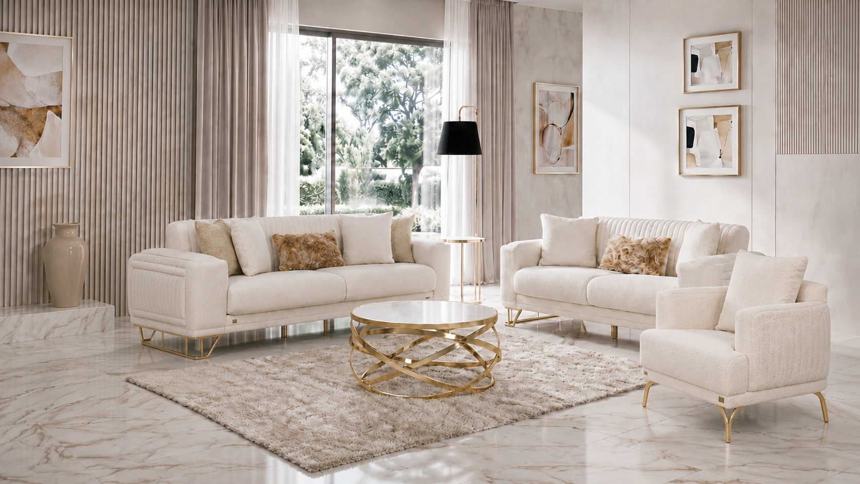 Dante Beige Sofa Set