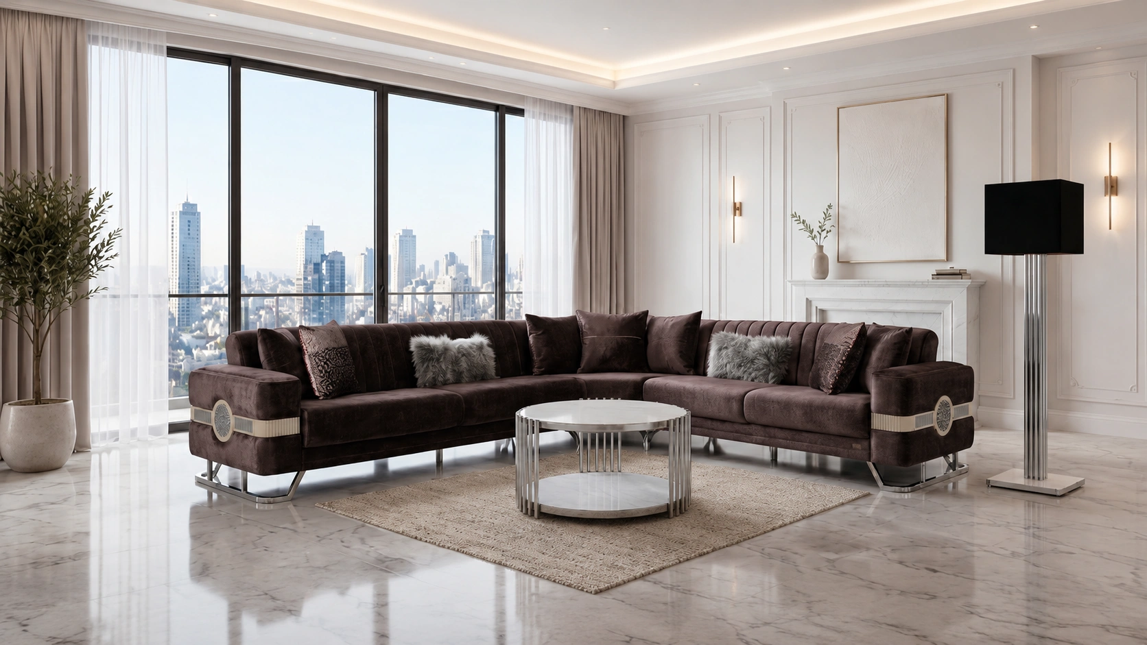 Opera Gray Sectional Set