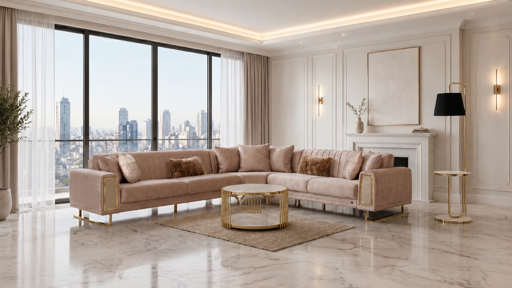 Cordoba Beige Sectional Set