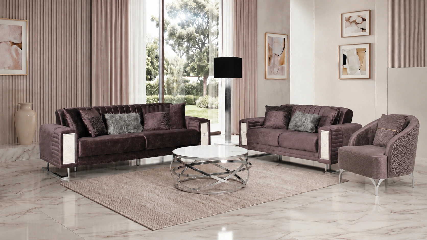 Galina Gray Sofa Set