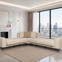 Gold Beige Sectional Set