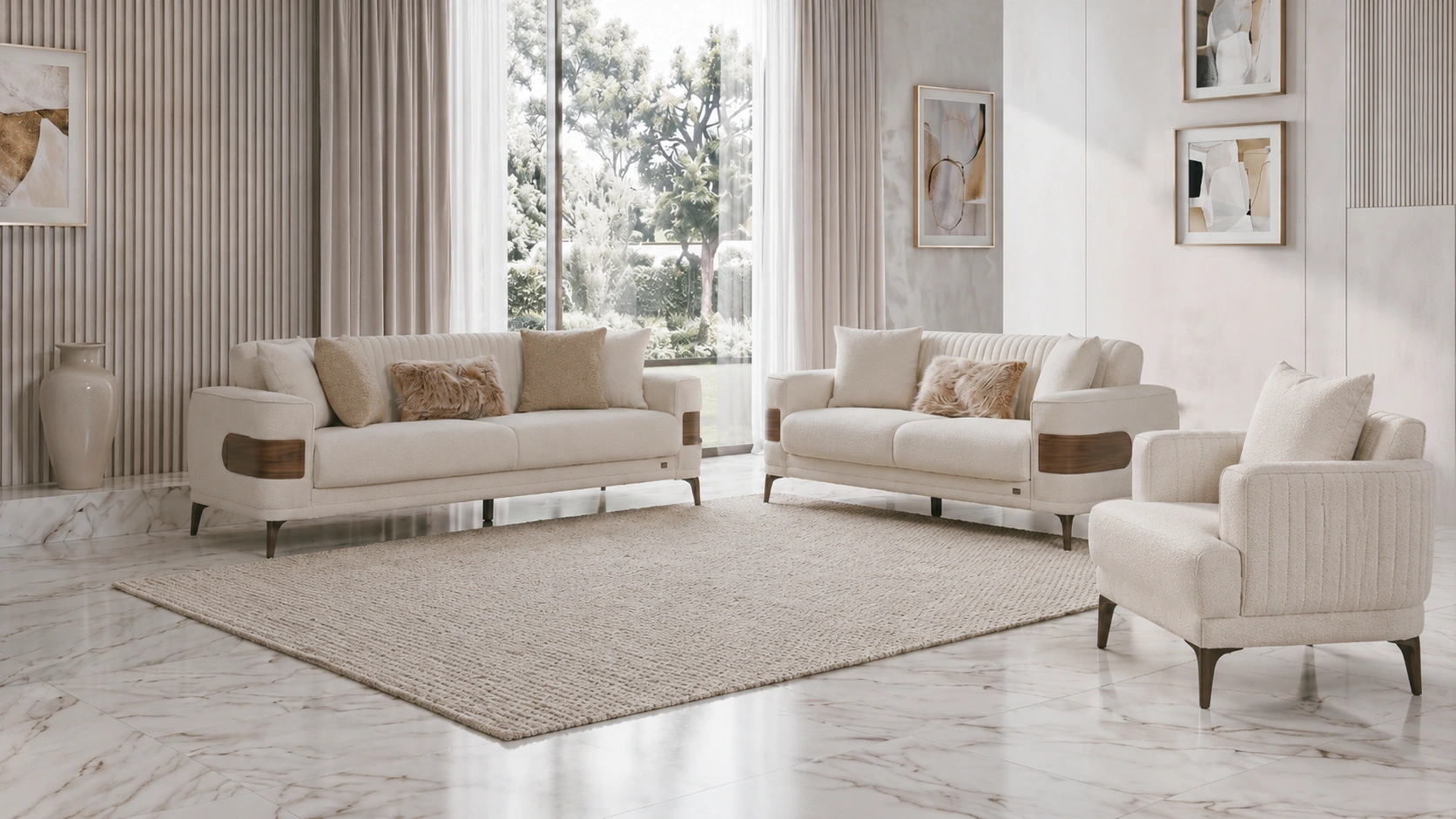 Tina Beige Sofa Set