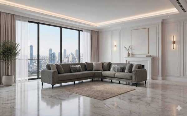 Gold Gray Sectional Set 1