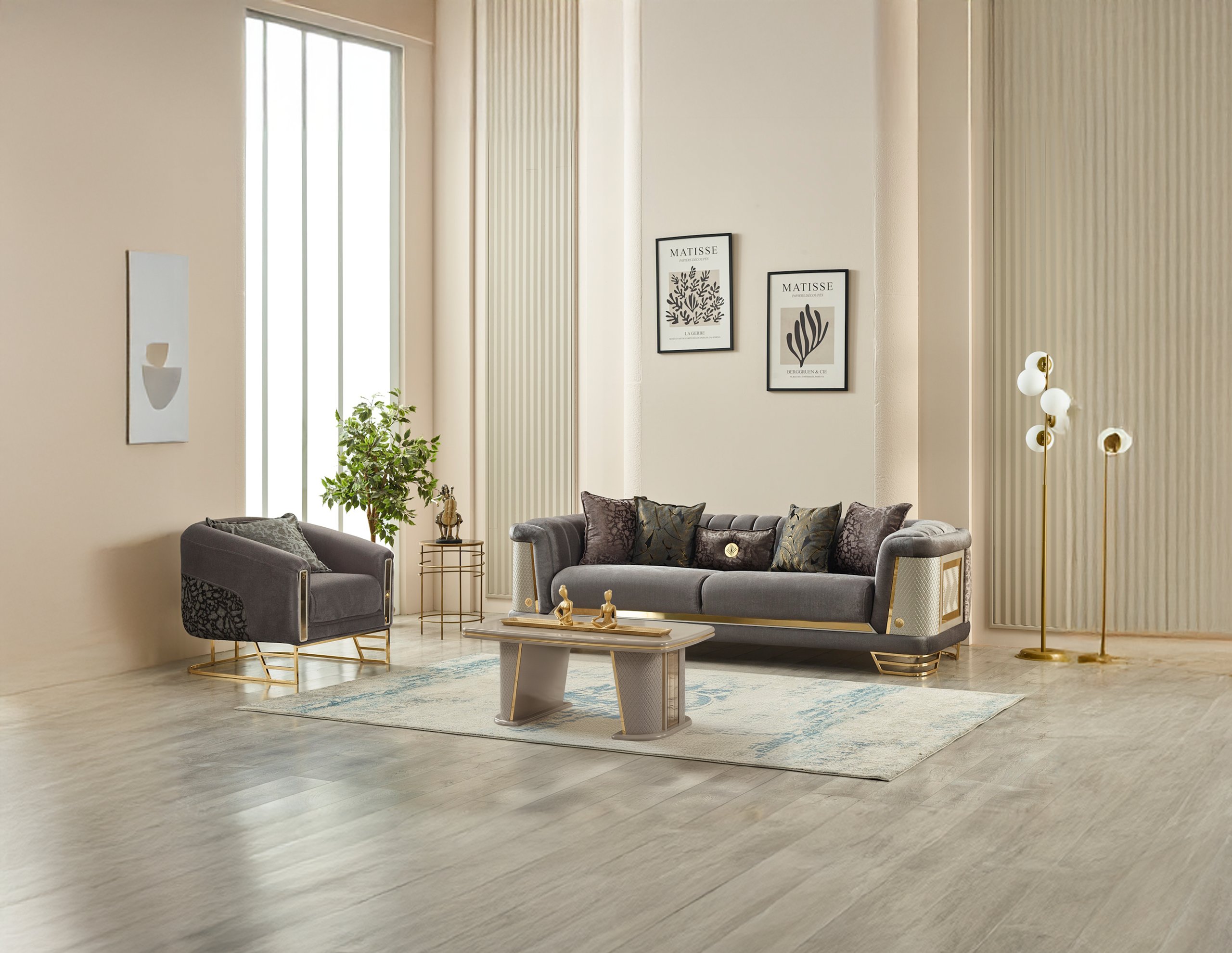 New Romance Grey Sofa Set