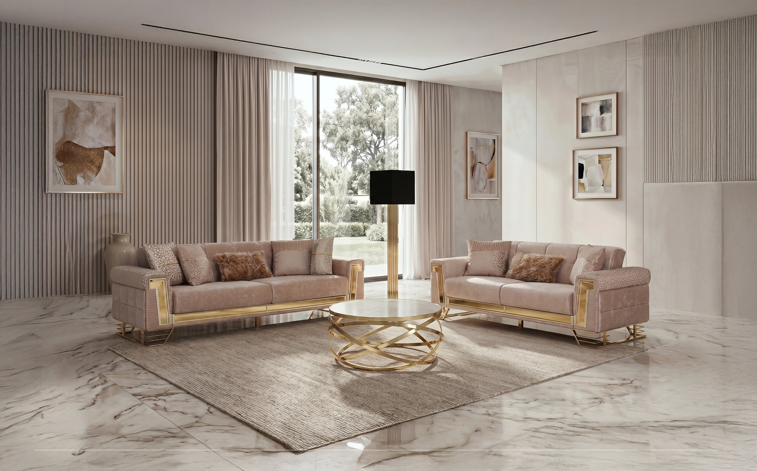 Titan Beige Sofa Set