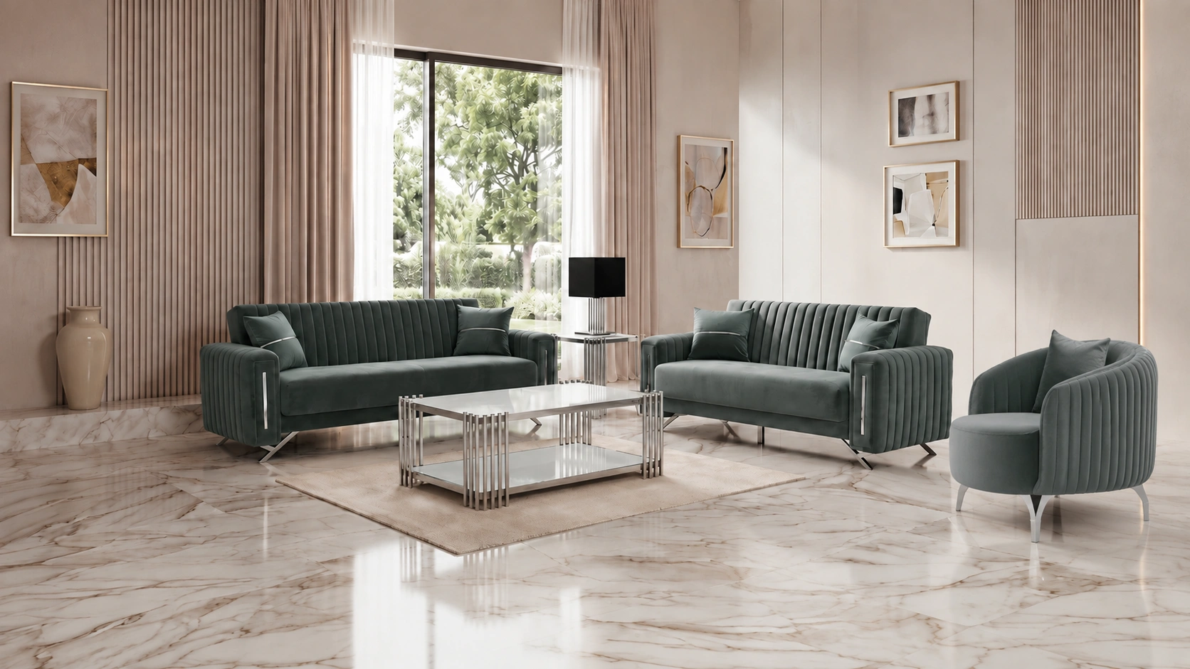Senfoni Gray Sofa Set