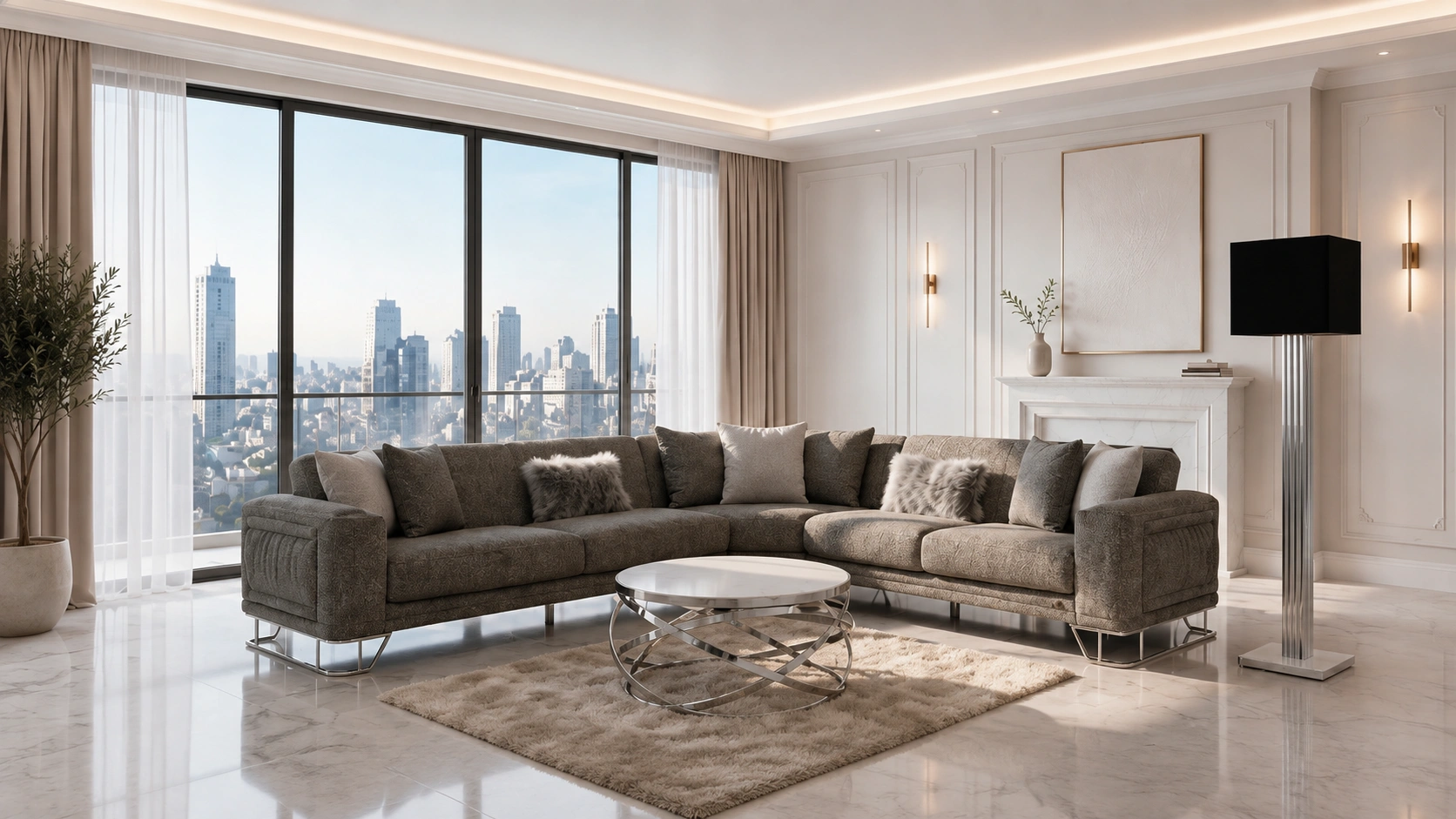 Dante Gray Sectional Set