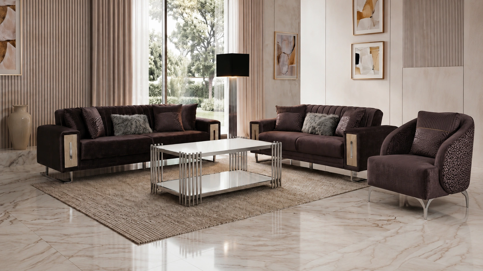 Loft Gray Sofa Set