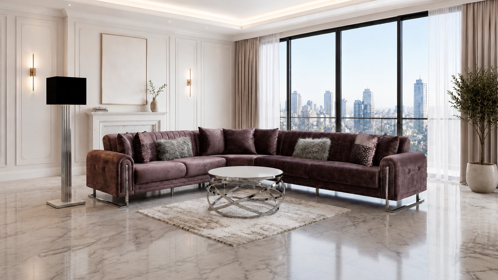 Oscar Gray Sectional Set