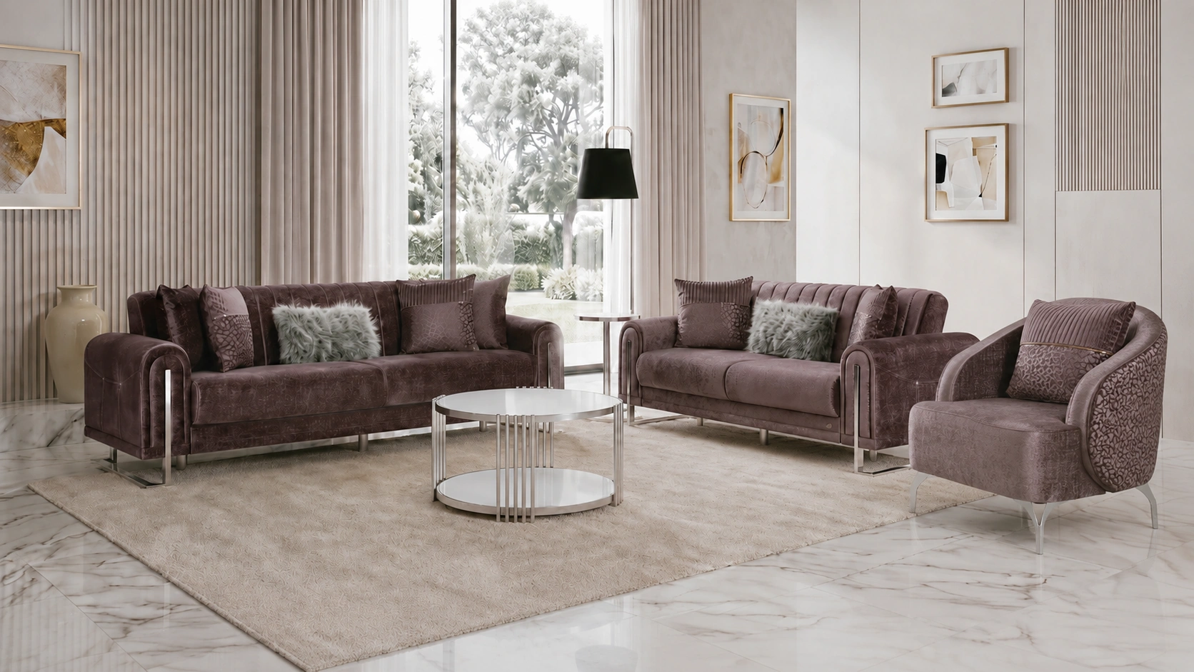 Oscar Gray Sofa Set