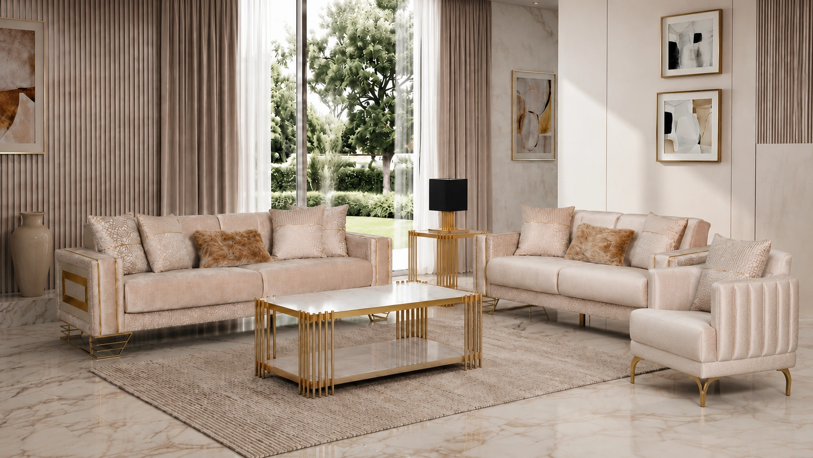 Valero Beige Sofa Set