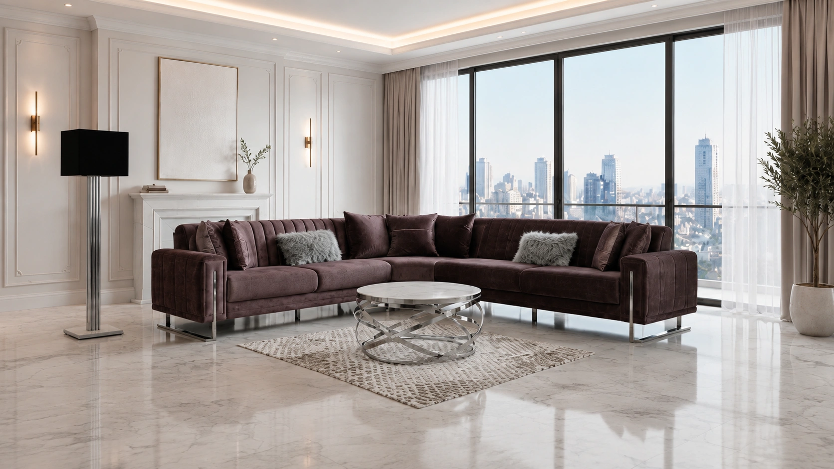 Quatro Gray Sectional Set