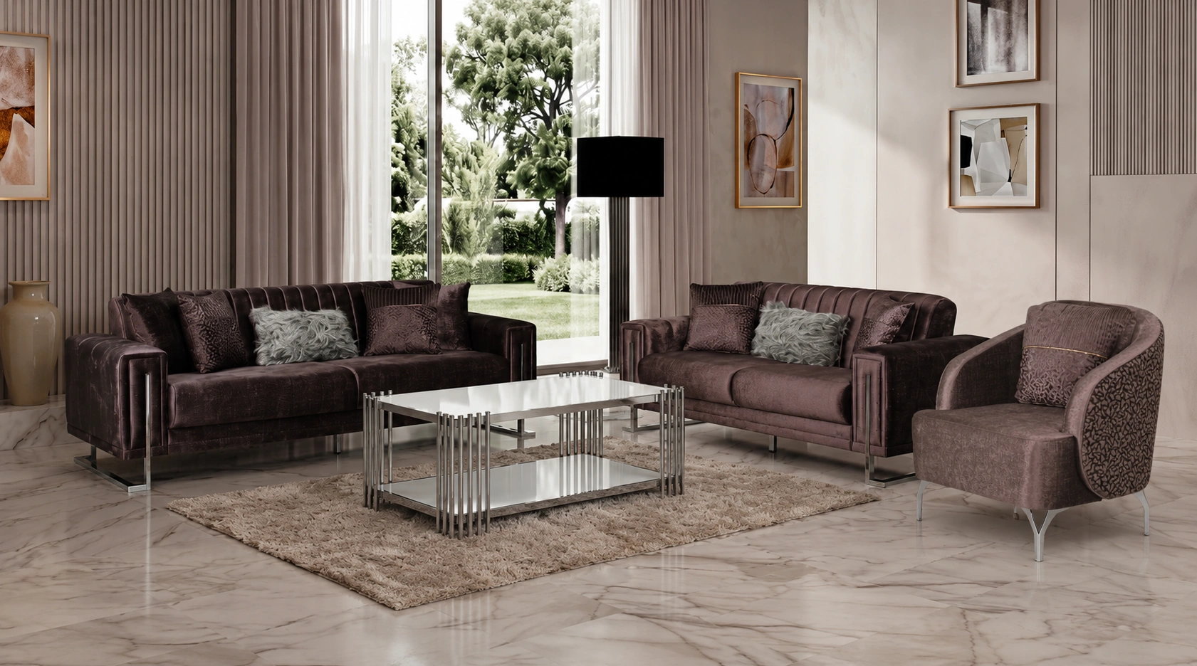 Quatro Gray Sofa Set