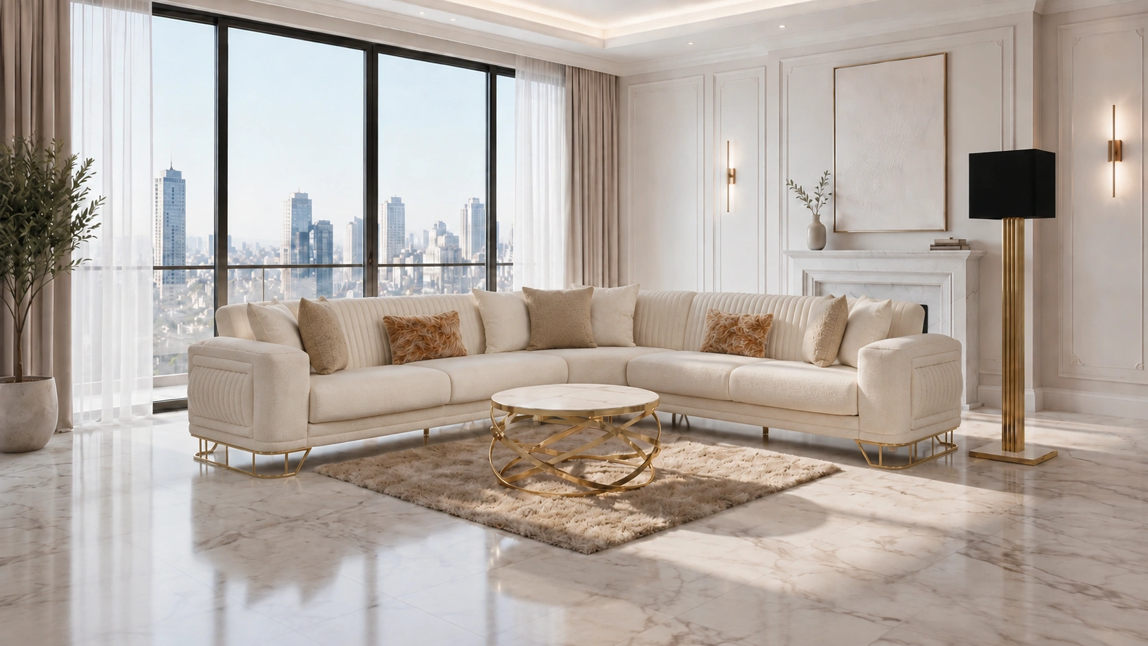 Dante Beige Sectional Set