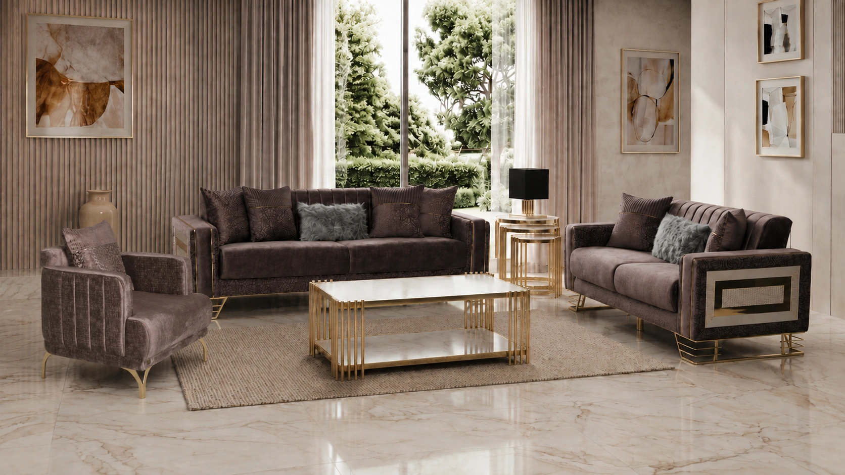 Valero Gray Sofa Set