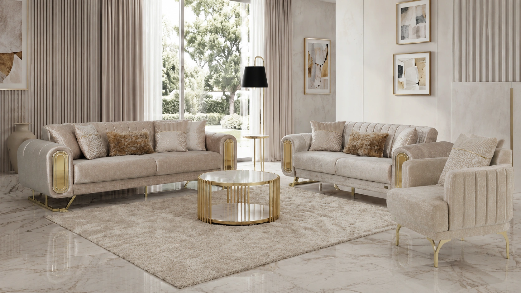 Ottowa Beige Sofa Set