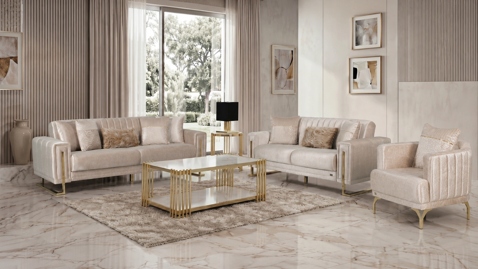 Quatro Beige Sofa Set