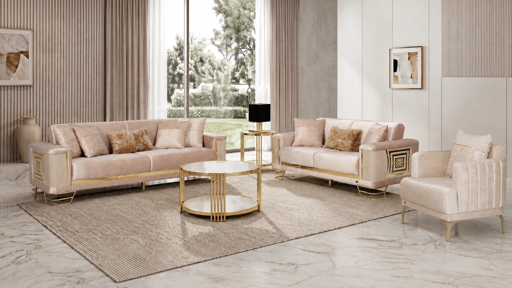 Neva Beige Sofa Set