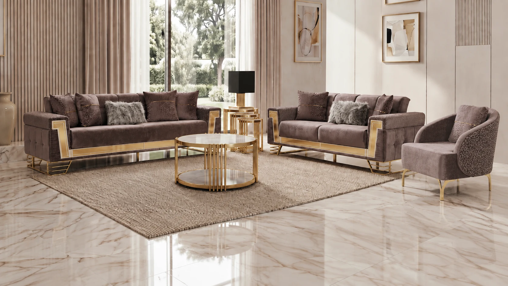 Titan Gray Sofa Set