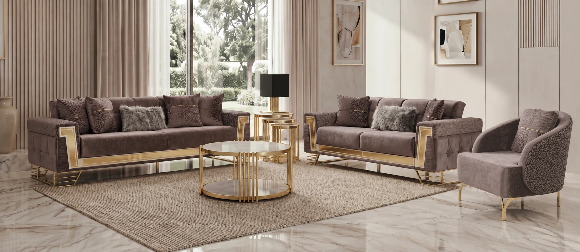 Titan Gray Sofa Set